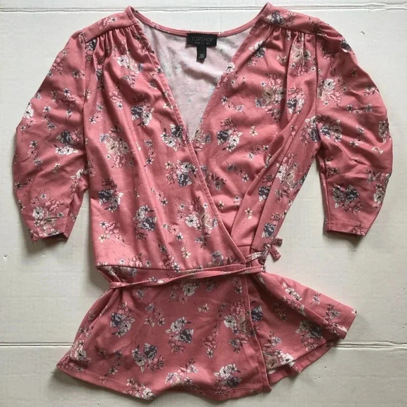 Floral Wrap  Top - Picture 1 of 9